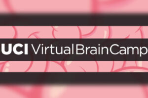 Cartoon brain banner with UCI Virtual Brain Camp text overlay.
