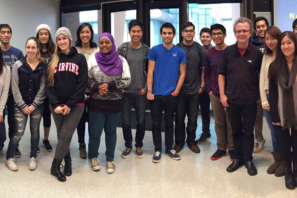 Honors in Neurobiology and Behavior Department of Neurobiology and Behavior student cohort poses for a photo with Georg F. Striedter