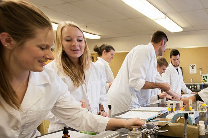 Students pictured in a lab setting.