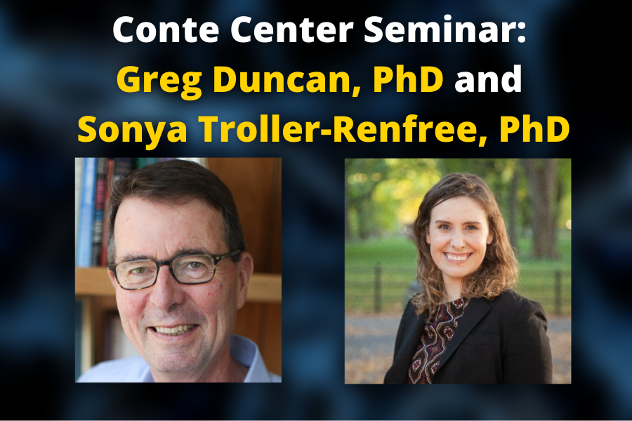 Headshots of Greg Duncan, PhD and Sonya Troller-Renfree, PhD