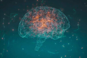 Feeling forgetful? How stress may impact memory - abstract image of brain with glowing neurons