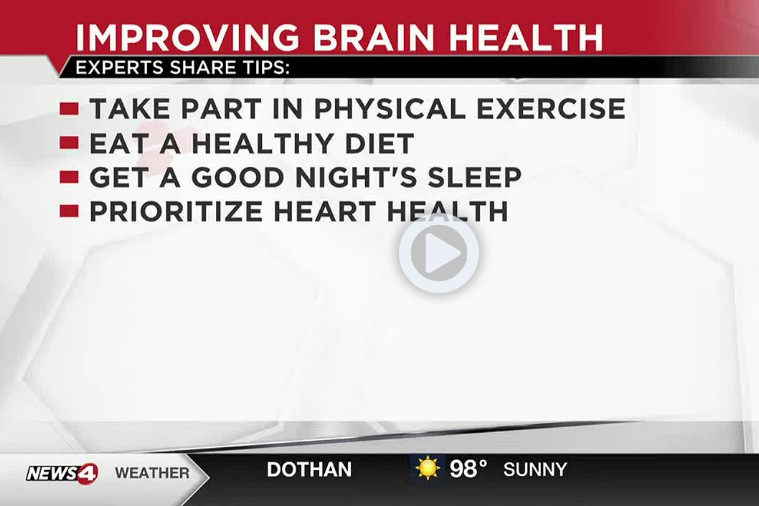 Improving brain health: experts share tips. Take part in physical exercise, eat a healthy diet, get a good nights sleep, prioritize heart health.