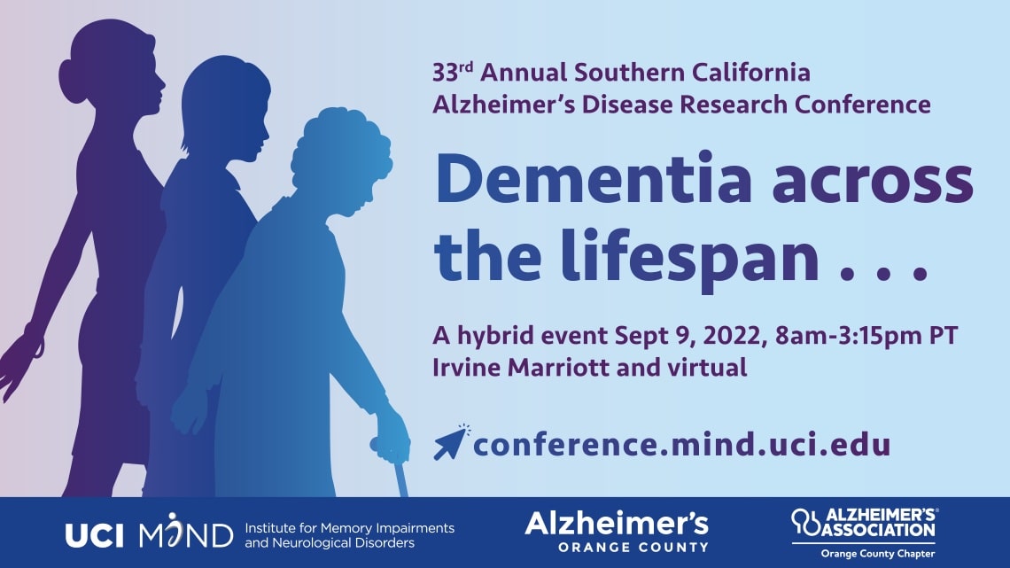 Dementia across the lifespan - web banner promoting 33rd Annual Southern California Alzheimer's Disease Research Conference