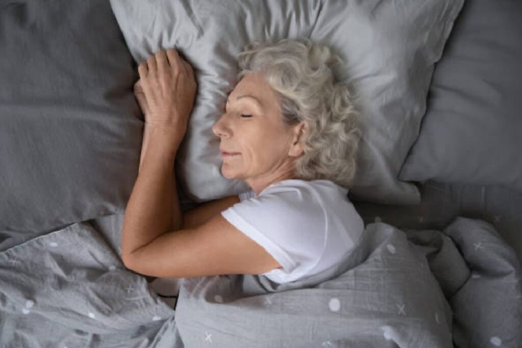 image of senior woman sleeping
