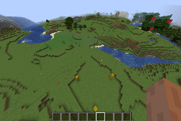 Screenshot of a Minecraft grassland