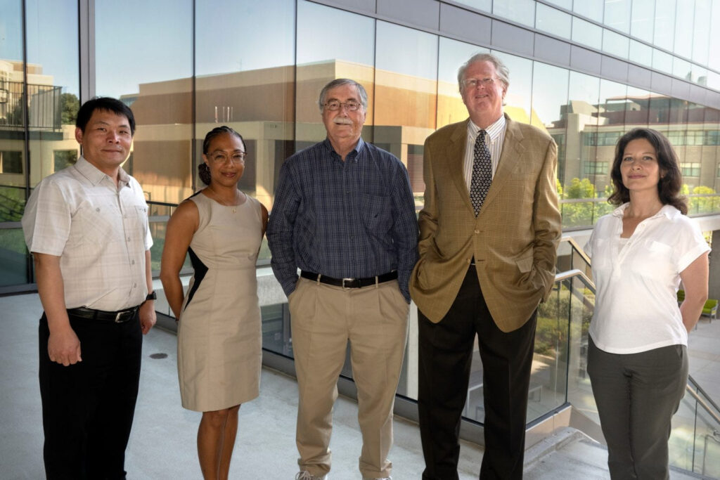 Xiangmin Xu, Autumn Ivy, Bert Semler, Todd Holmes and Orkide Koyuncu (left to right) - UCI awarded $3.8 million NIH grant to advance BRAIN Initiative research(1)